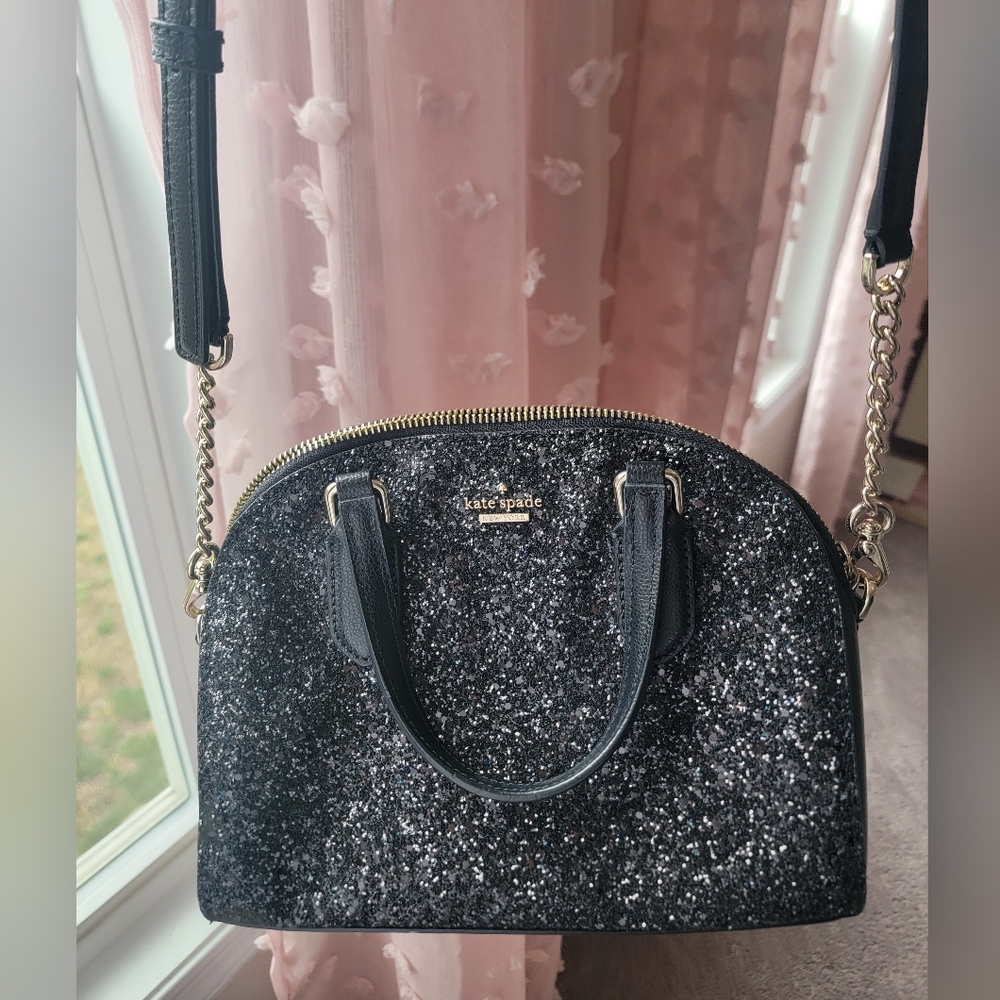 Kate Spade Black Glitter Purse - Picture 2 of 14